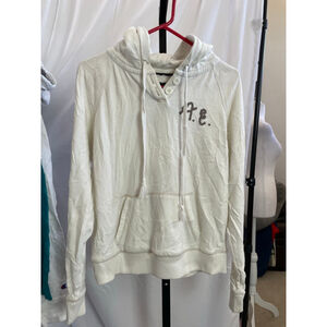 Women's American Eagle Outfitters Hoodie L Off-White Brown